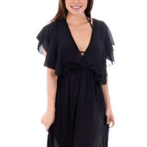 Women's Chiffon Boho Maxi Long Dress, Black